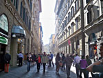 Fashion street in Florence, Italy: Via Calzaiuoli