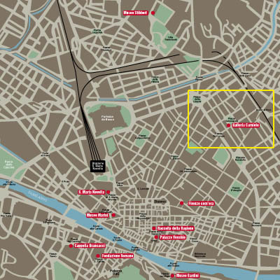 Firenze: Galleria Rinaldo Carnielo, cartina per arrivare