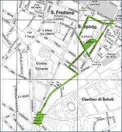 Firenze: cartina dell'Oltrarno