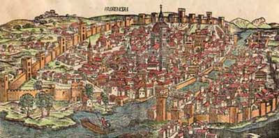 Vieille carte de Florence
