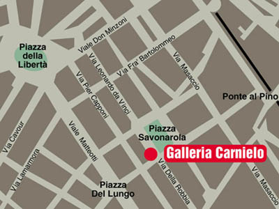 Firenze: Galleria Rinaldo Carnielo, cartina per arrivare
