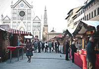 Modellino del centro storico di Firenze in piazza della Repubblica