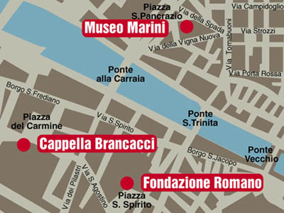 Firenze: Cappella Brancacci, cartina per arrivare