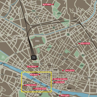 Firenze: Cappella Brancacci, cartina per arrivare